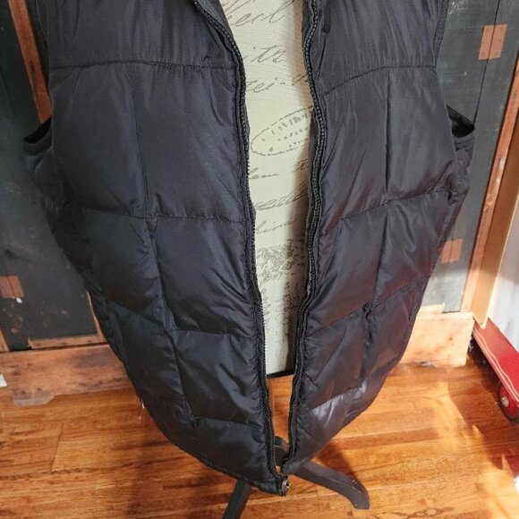 Vtg Eddie Bauer Puffer Vest Size Large Black Goose Down Insulated-Nice - Picture 2 of 6